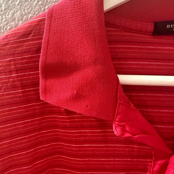 Burberry London Men's Red Striped LODI SCOZIA Short Sleeve Polo Shirt Size XL - Picture 6 of 11